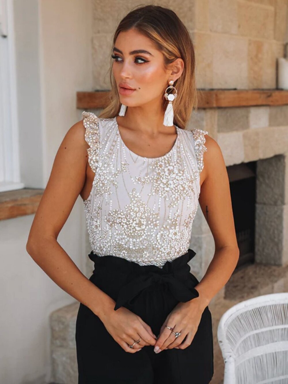 NWT Hello Molly Look At You Bodysuit in Champagne XS